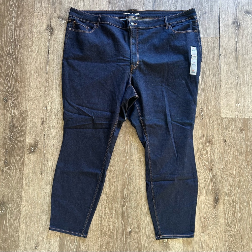 NWOT Size 28 Old Navy Dark Wash Mid Rise Rock Star Super Skinny Denim Jeans
